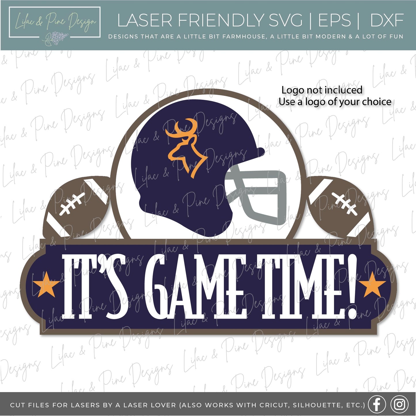 It's Game Time football sign SVG