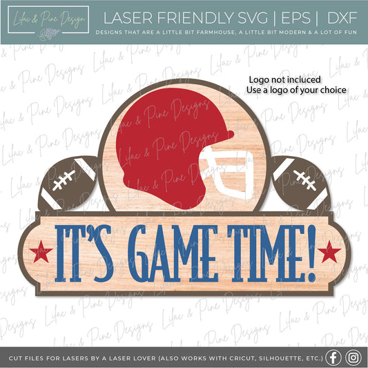It's Game Time football sign SVG