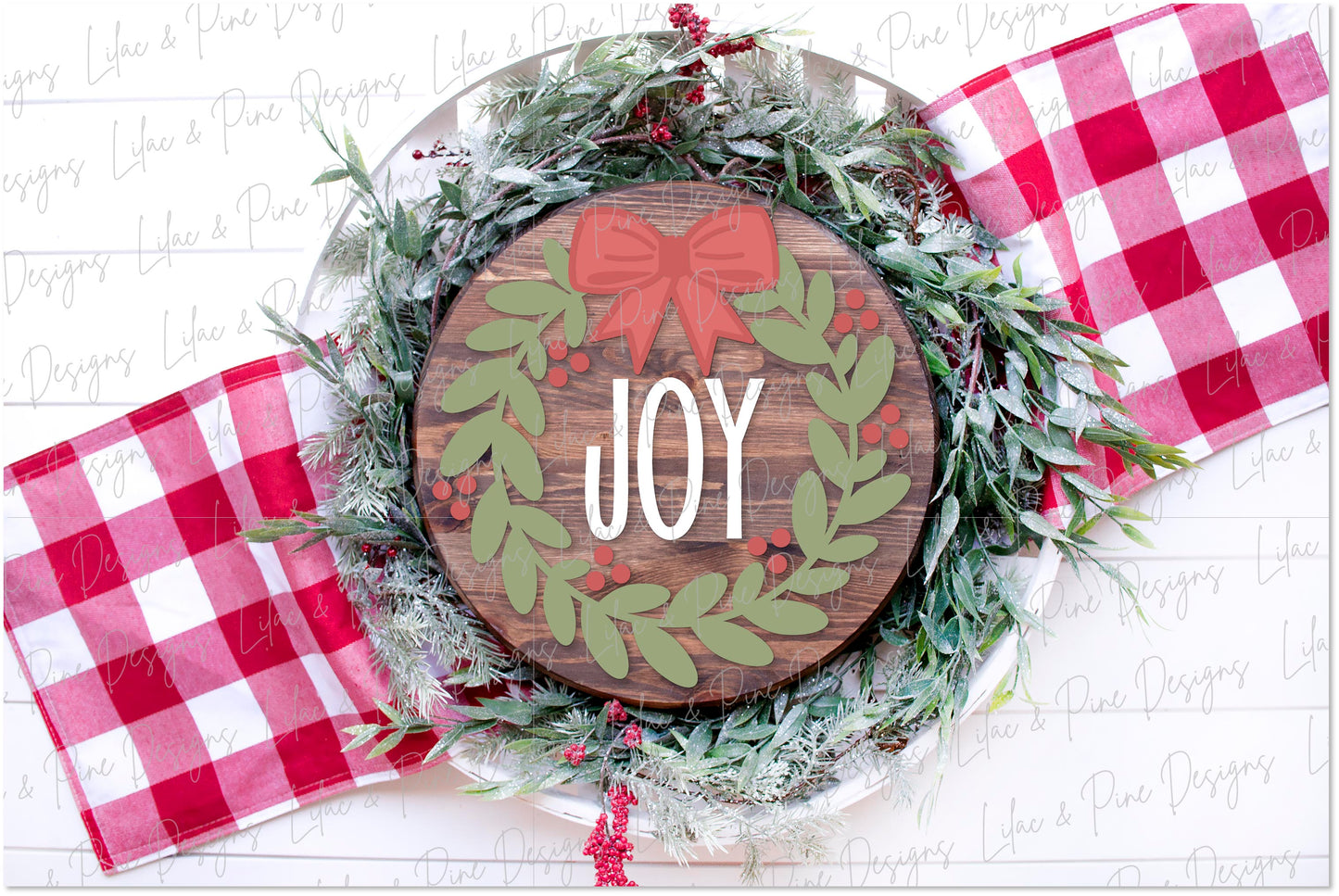 Joy Wreath sign SVG - wreath door hanger SVG - Christmas welcome sign SVG - Glowforge SVG - laser cut file