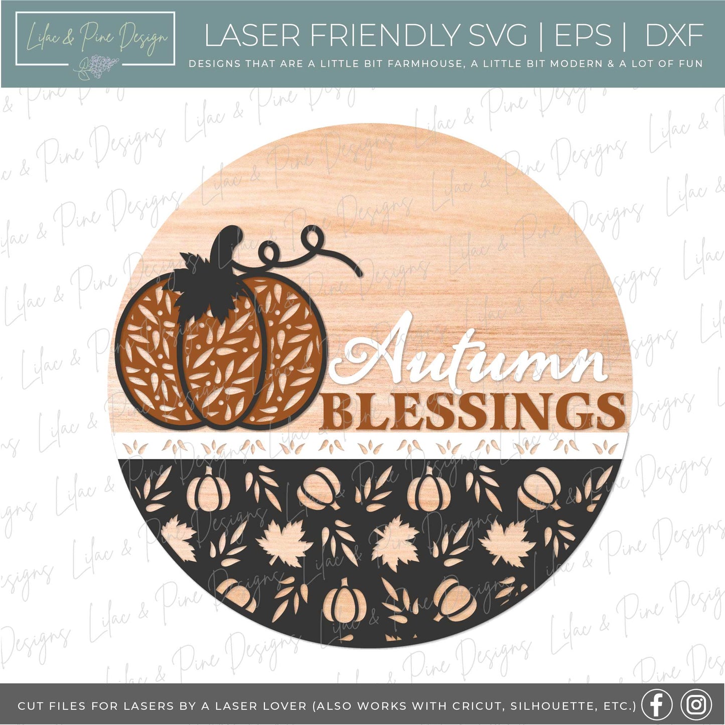 Fall Bundle volume 4- laser cut files - glowforge SVGs - round door hangers