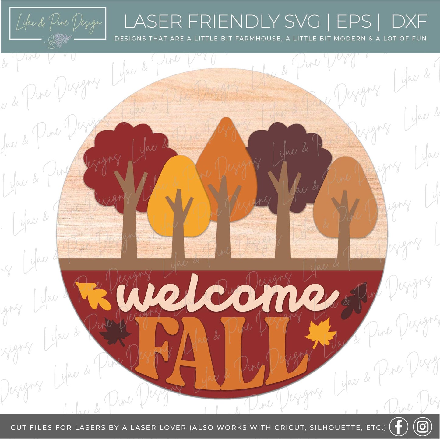 Fall Bundle volume 4- laser cut files - glowforge SVGs - round door hangers