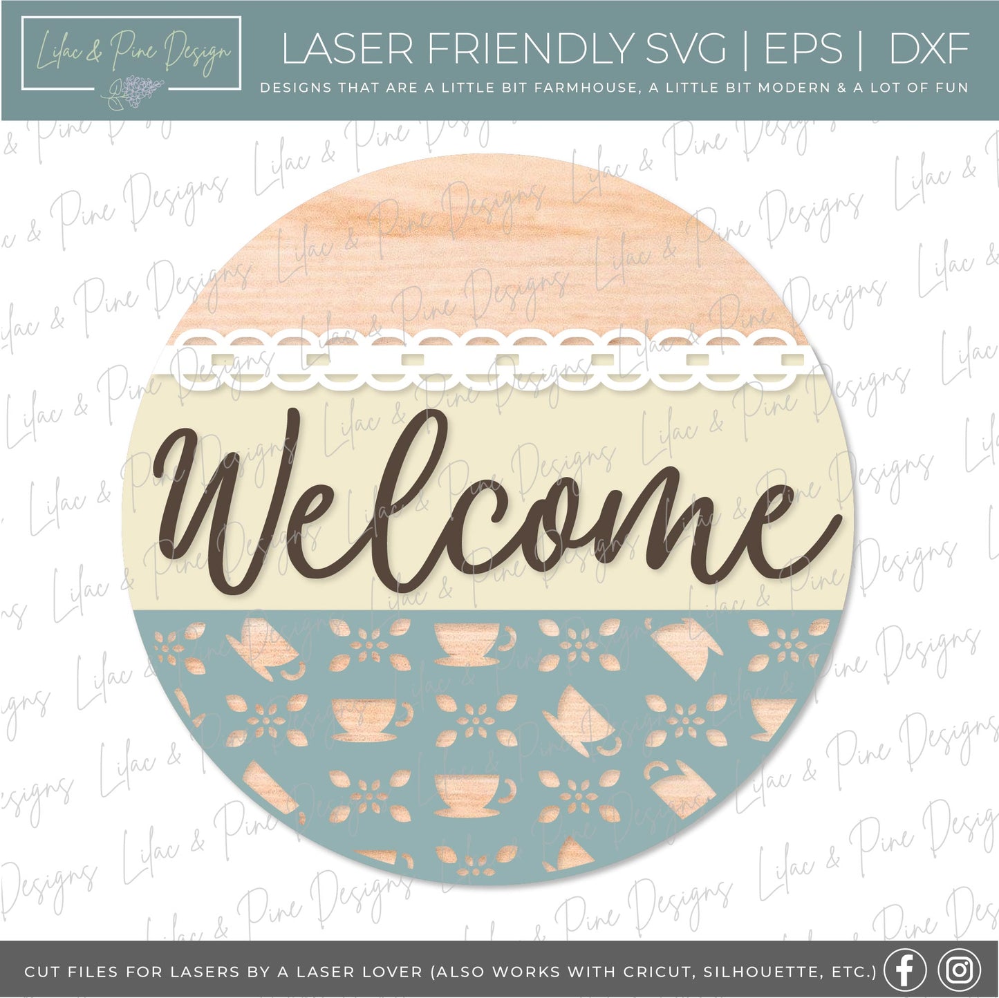 Spill the Tea SVG, tea party welcome sign, cottage core door hanger, Glowforge SVG, laser cut file