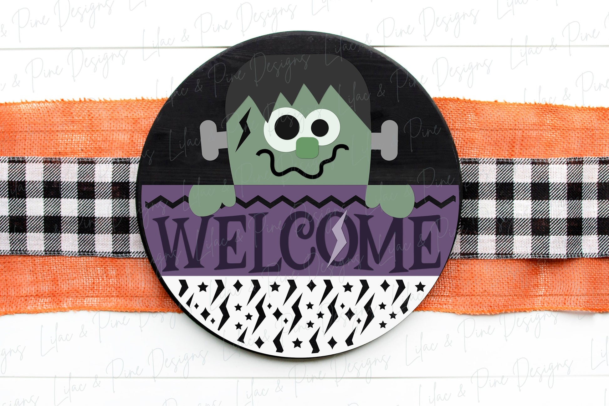 Halloween door hanger, Frankenstein Welcome SVG, Frankenstein door hanger, Halloween sign, Halloween decor, Glowforge Svg, laser cut file