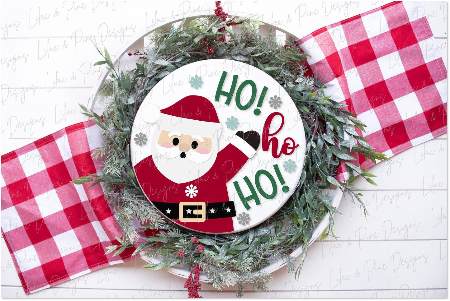 Christmas sign SVG, Santa Claus door hanger, ho ho ho welcome sign SVG, Holiday decor, cute Christmas sign, Glowforge Svg, laser cut file