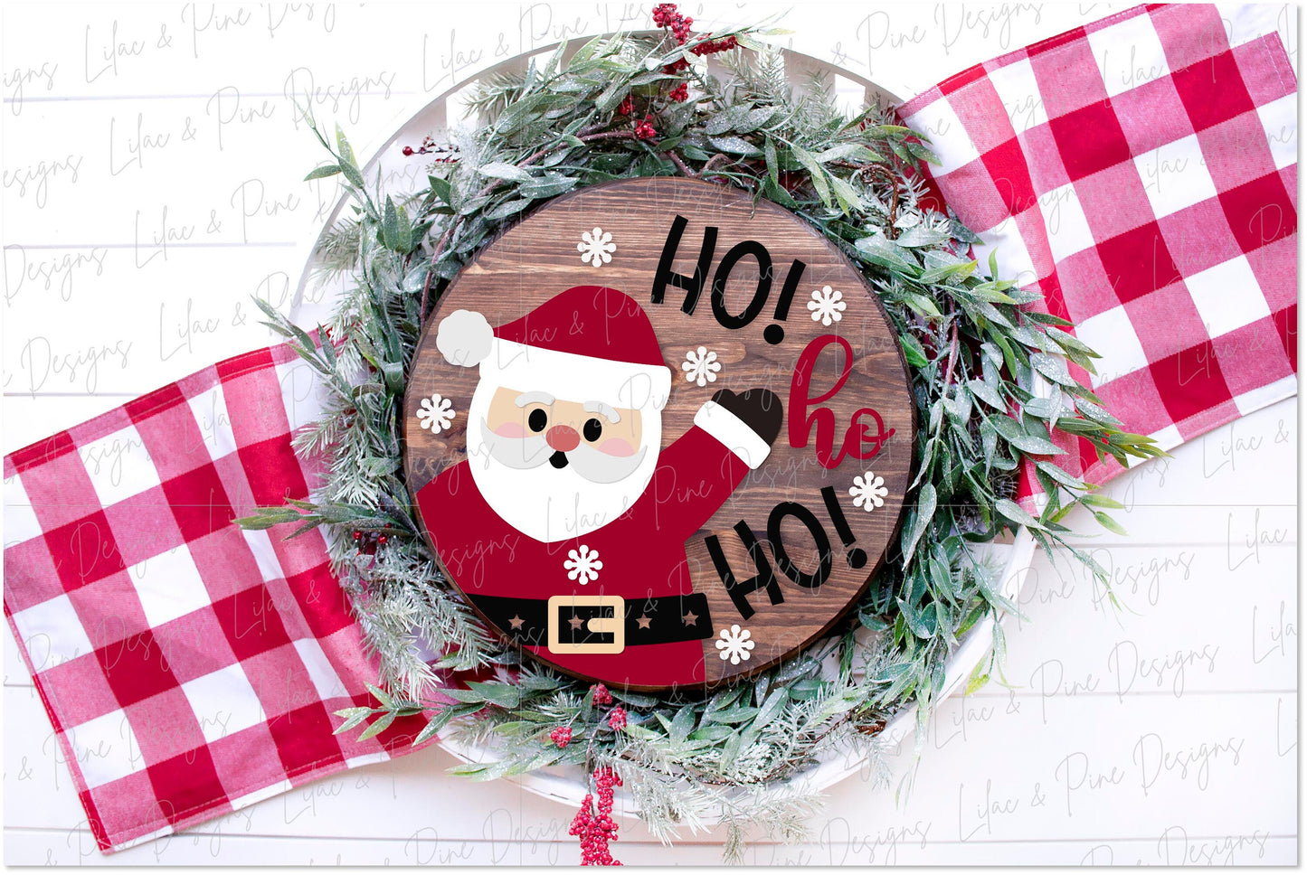 Christmas sign SVG, Santa Claus door hanger, ho ho ho welcome sign SVG, Holiday decor, cute Christmas sign, Glowforge Svg, laser cut file