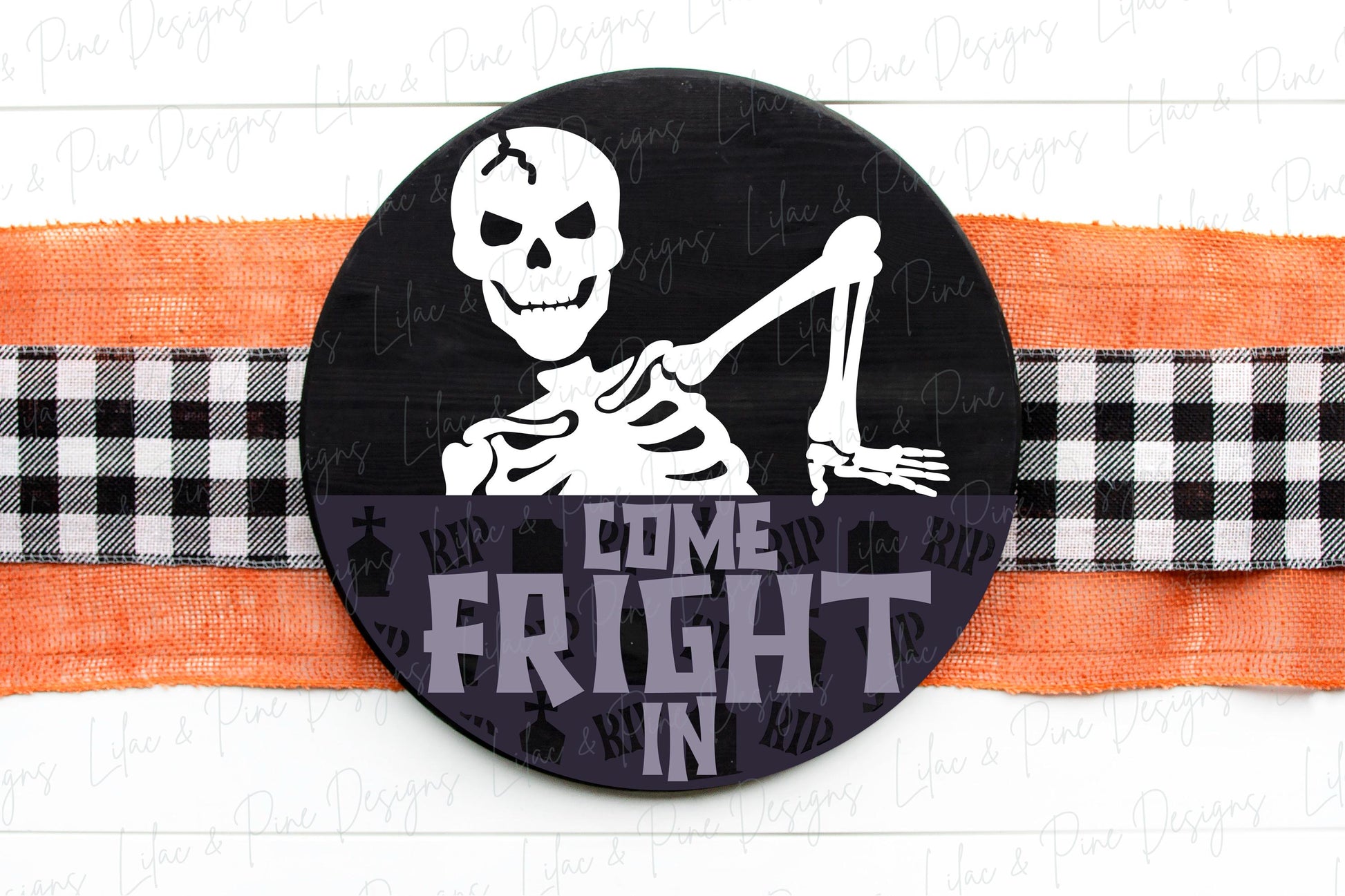 Come fright in welcome SVG, Halloween SVG, skeleton door hanger, Creepy graveyard SVG, Spooky season sign, Glowforge svg, laser cut file