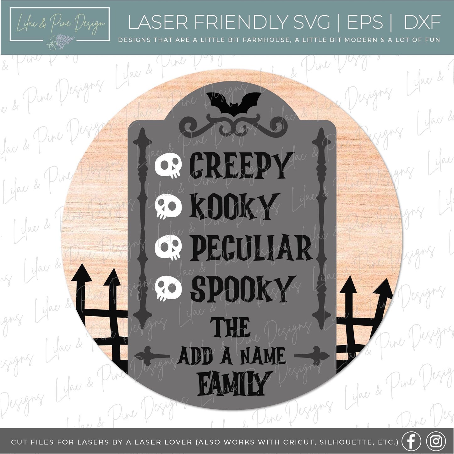 Halloween door hanger SVG, Personalizable SVG, grave welcome sign, spooky sign, graveyard door hanger pattern, Glowforge SVG, laser cut file