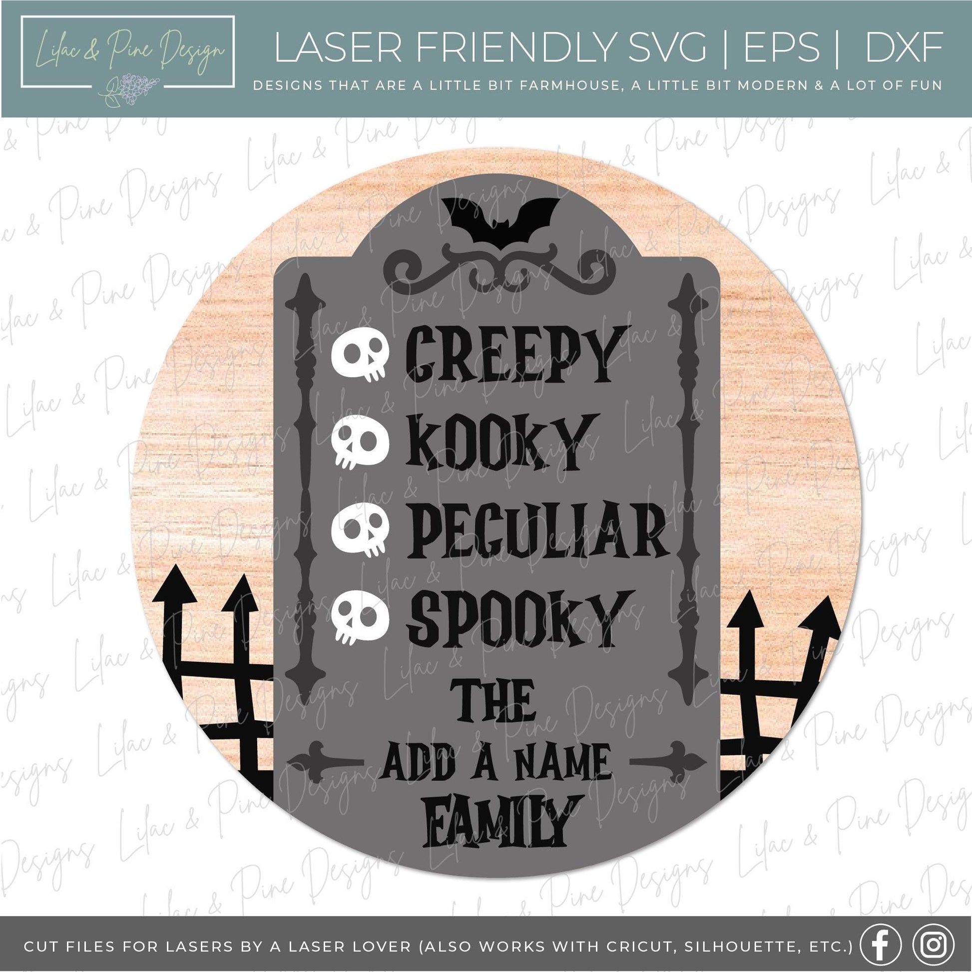 Halloween door hanger SVG, Personalizable SVG, grave welcome sign, spooky sign, graveyard door hanger pattern, Glowforge SVG, laser cut file