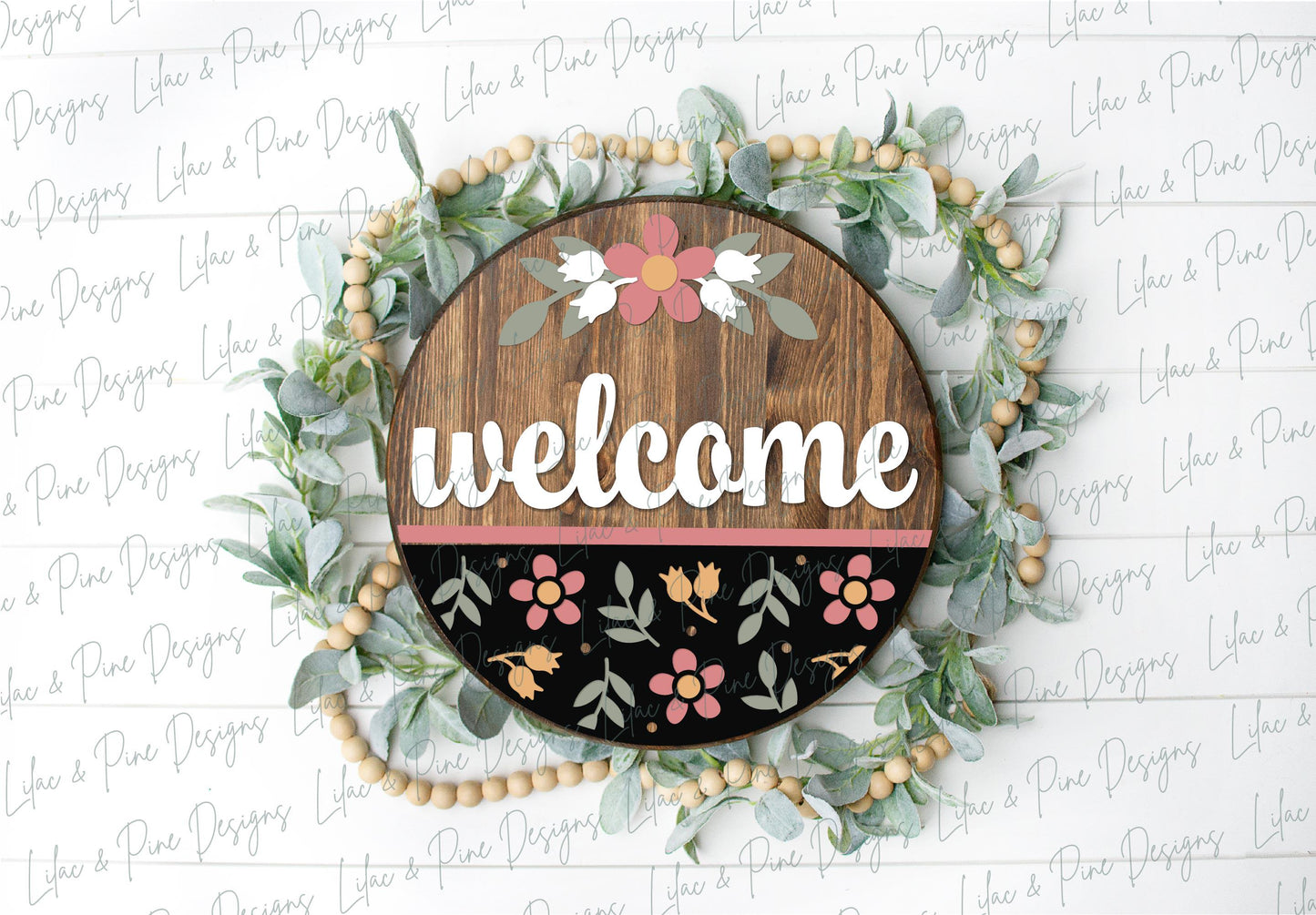 Snarky welcome door hanger SVG, funny round sign, floral welcome sign svg, everyday svg, paint party template, Glowforge Svg, laser cut file