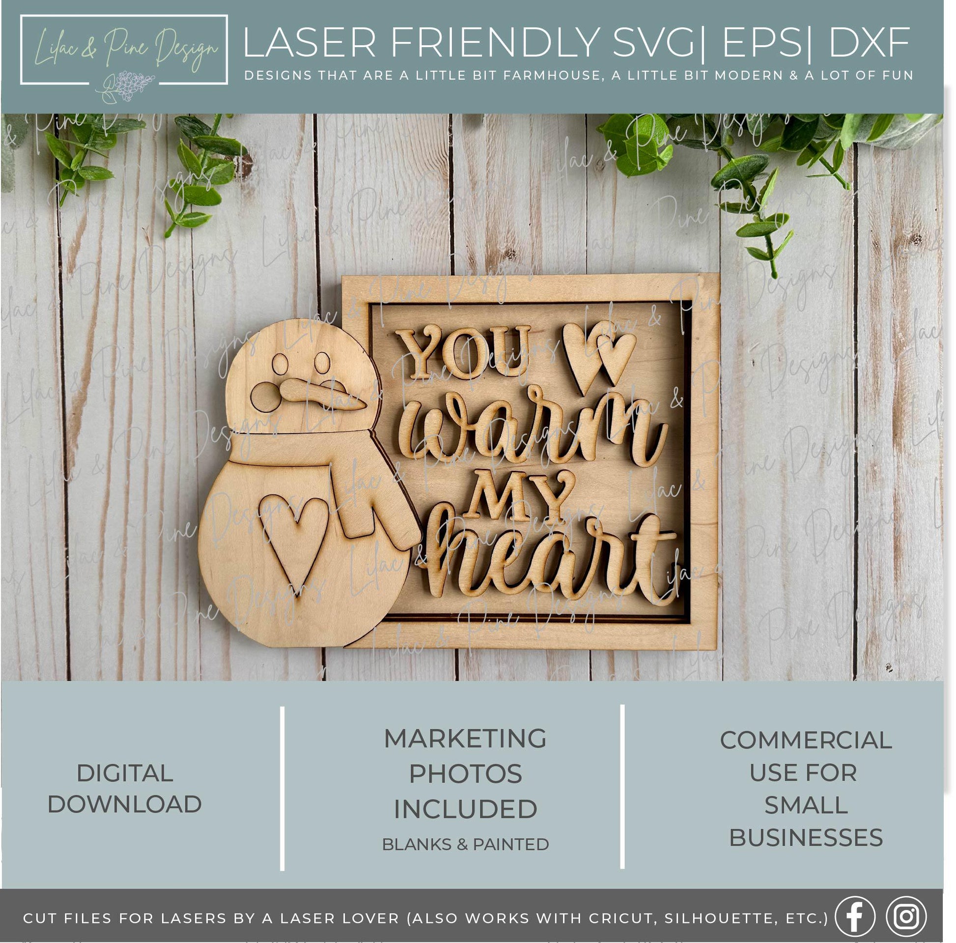 Snowman Valentine sign SVG, Snowman decor, you warm my heart sign SVG, Valentines Day shelf decor, shelf sitter, Glowforge, laser cut file