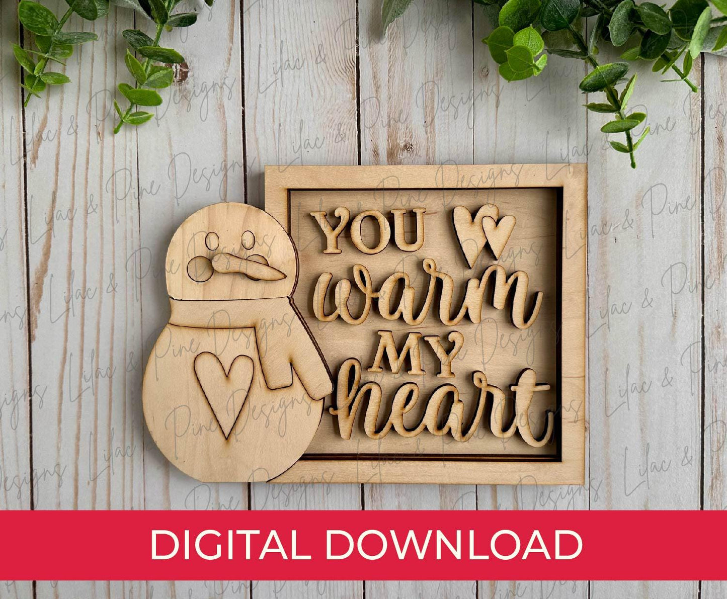Snowman Valentine sign SVG, Snowman decor, you warm my heart sign SVG, Valentines Day shelf decor, shelf sitter, Glowforge, laser cut file