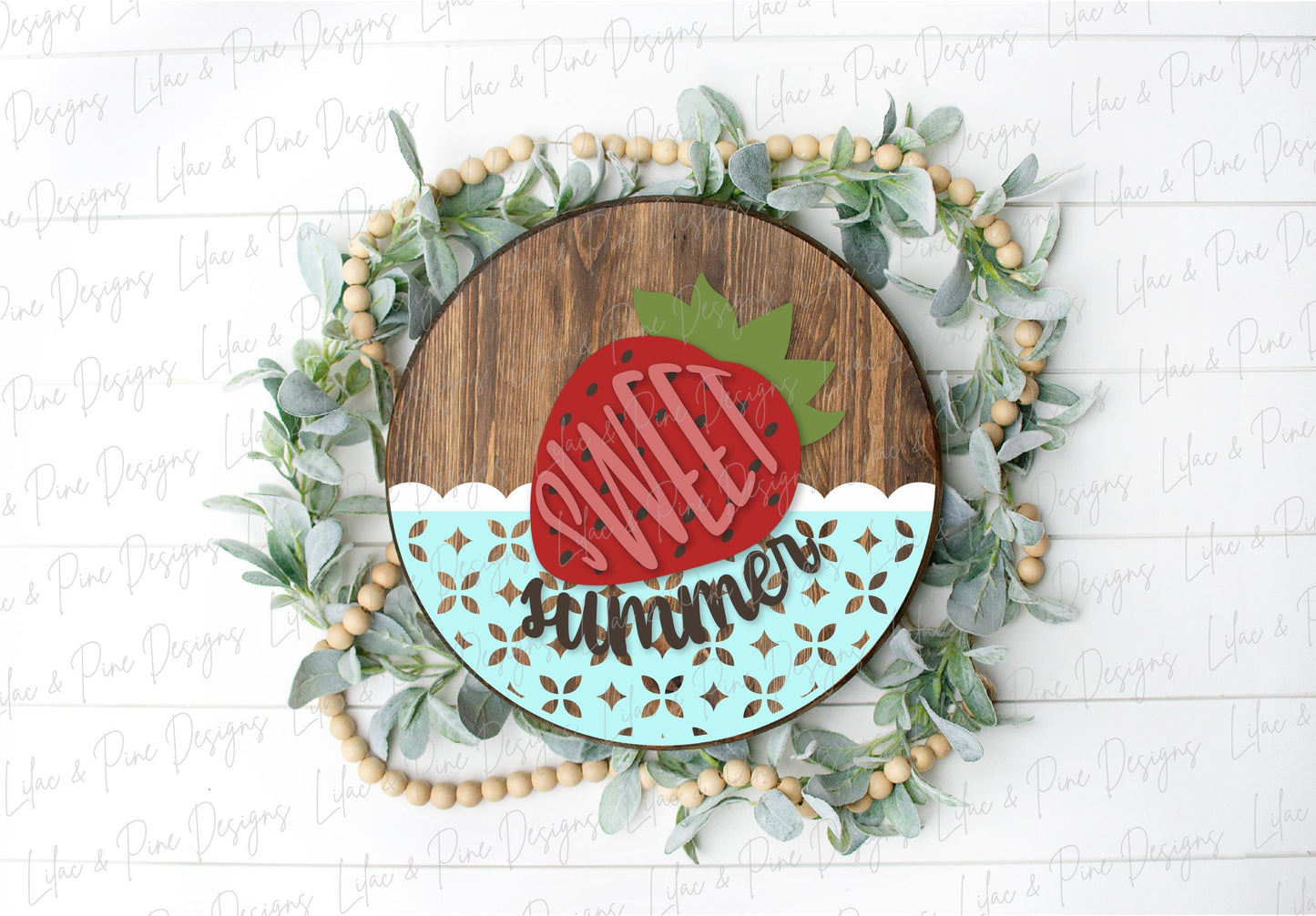 Strawberry door hanger SVG, sweet summer sign, Strawberries welcome sign SVG, digital download, Glowforge Svg, laser cut file, Cricut SVG