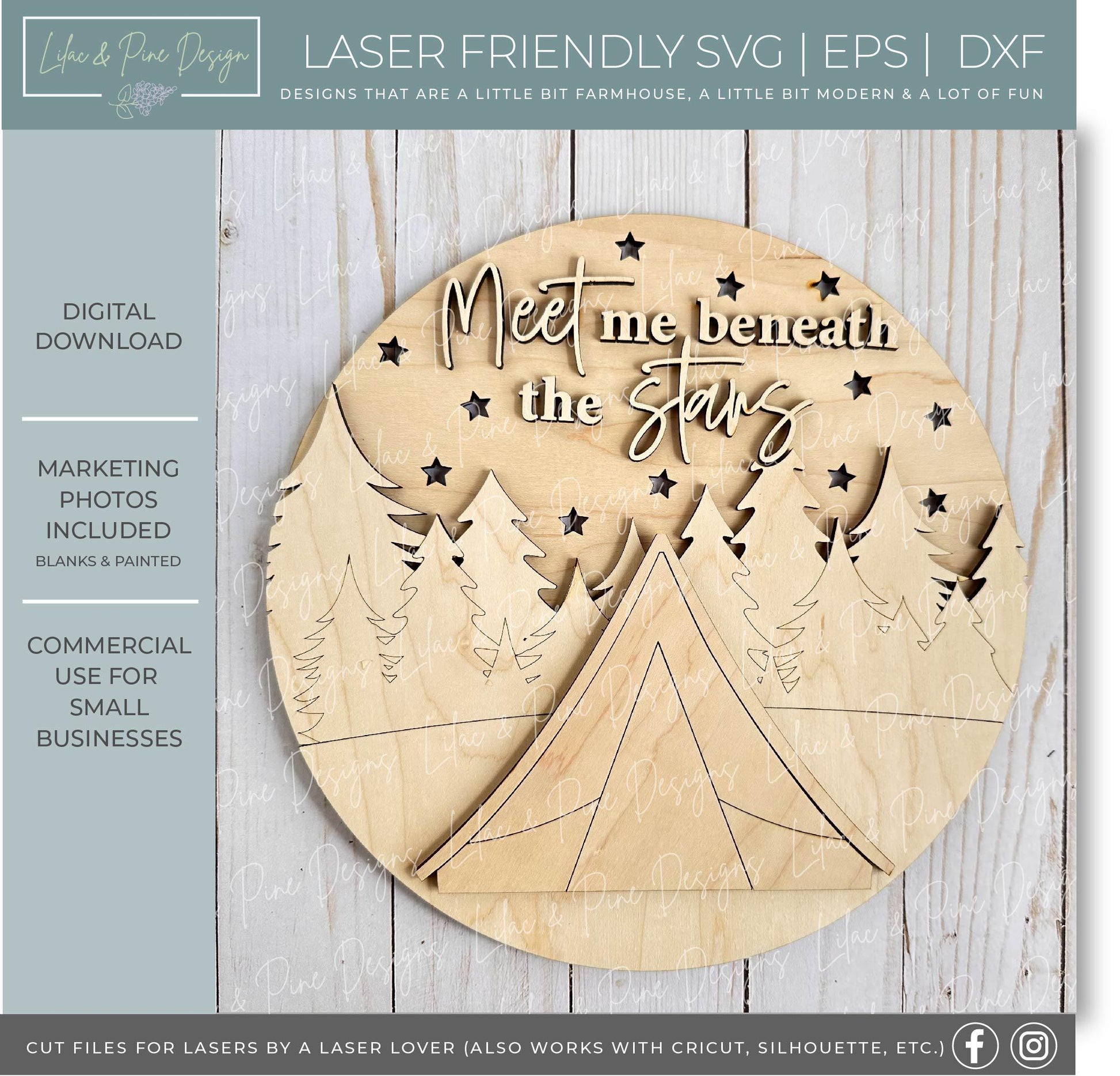 camping sign bundle SVG, under the stars sign, fire pit sign SVG, campfire svg, Glowforge Svg, laser cut file, Cricut SVG, digital download
