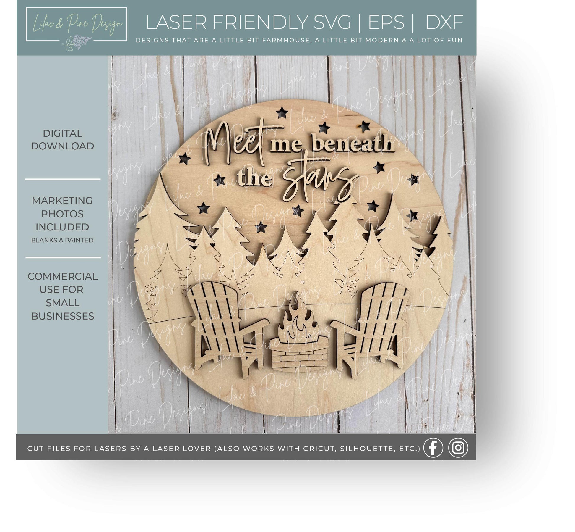 camping sign bundle SVG, under the stars sign, fire pit sign SVG, campfire svg, Glowforge Svg, laser cut file, Cricut SVG, digital download