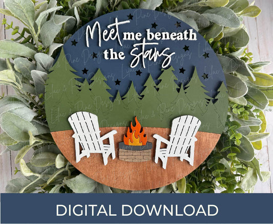 camping sign bundle SVG, under the stars sign, fire pit sign SVG, campfire svg, Glowforge Svg, laser cut file, Cricut SVG, digital download