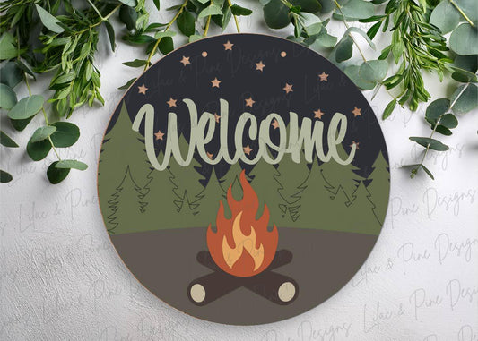 tent camping sign SVG, welcome camper sign, fire pit sign SVG, campfire svg, Glowforge Svg, laser cut file, Cricut SVG, digital download