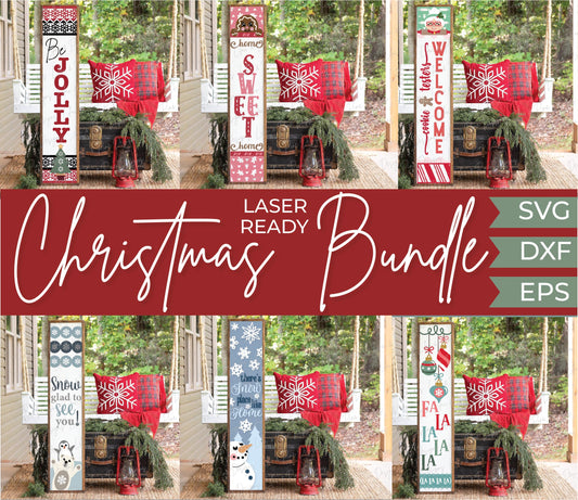 Christmas welcome sign bundle SVG, Holiday welcome sign bundle, Winter porch sign SVG, Christmas vertical sign svg, snowman svg, penguin svg, Christmas Tree svg, Faire Isle svg, Mrs Claus SVG, Vintage Christmas SVG, Glowforge laser SVG
