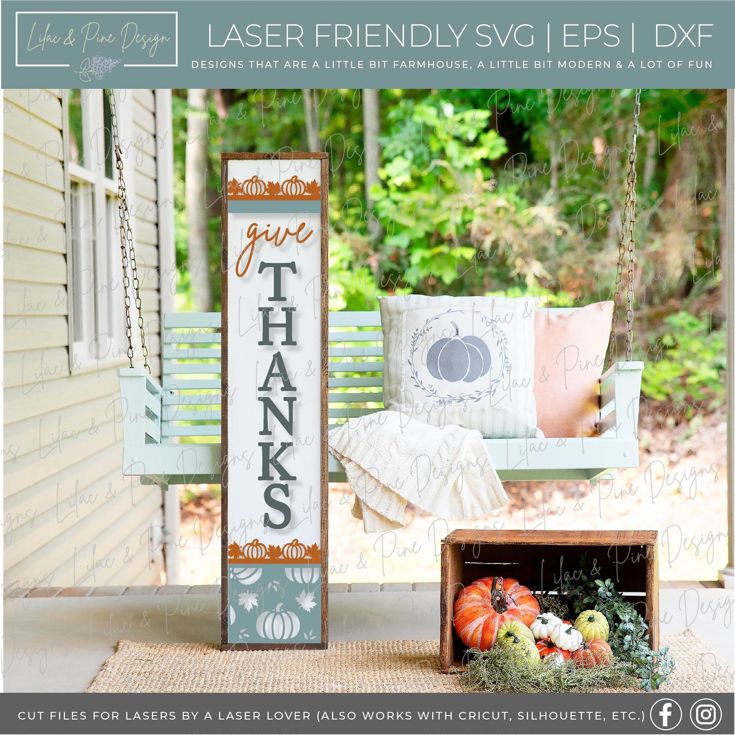 Fall Porch Leaner Bundle - Volume 3, laser cut file, Glowforge SVG