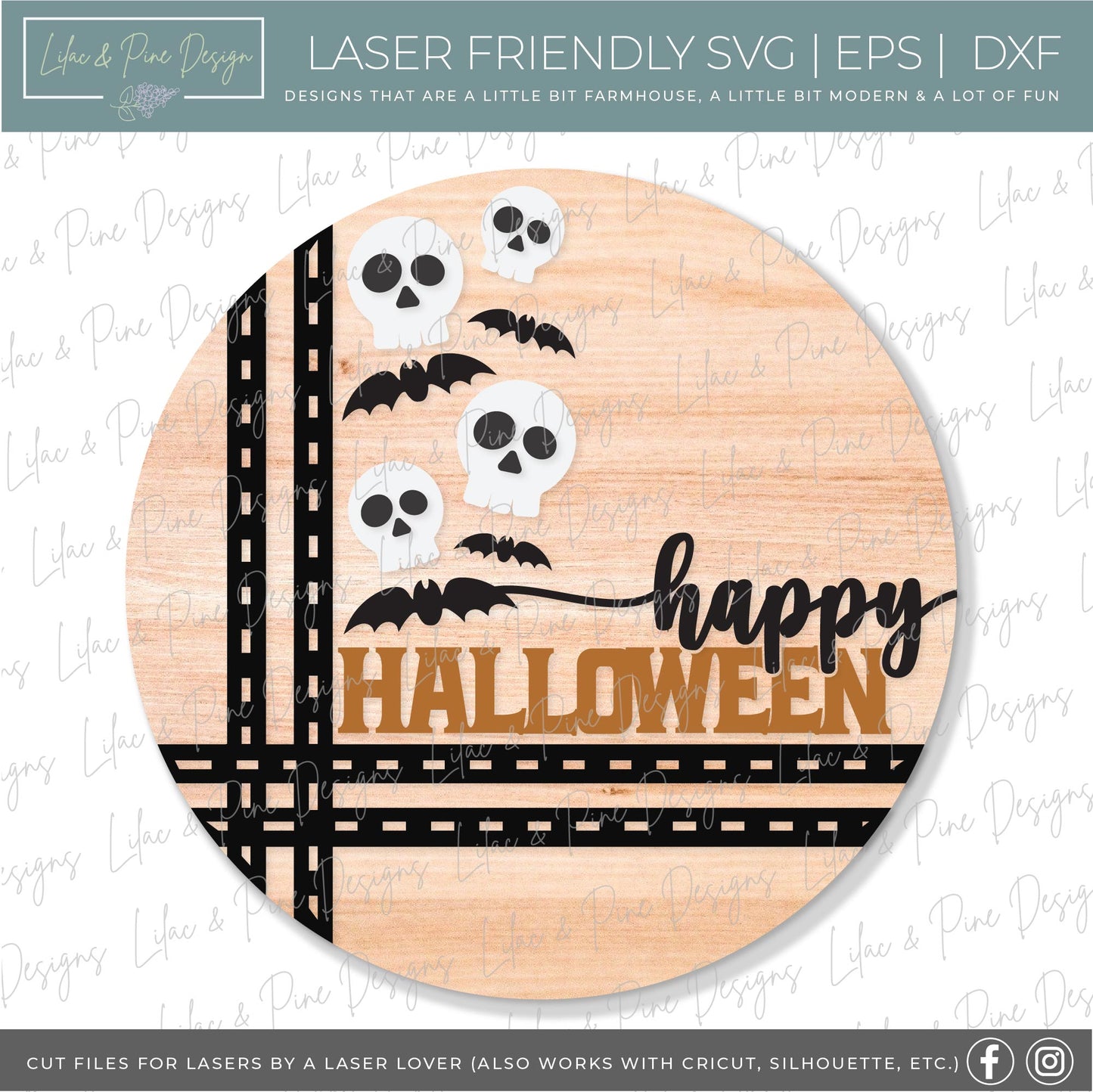 Halloween Round Door Hanger Bundle - volume 3, 19 FILES - laser cut file, Glowforge SVG, Halloween welcome signs