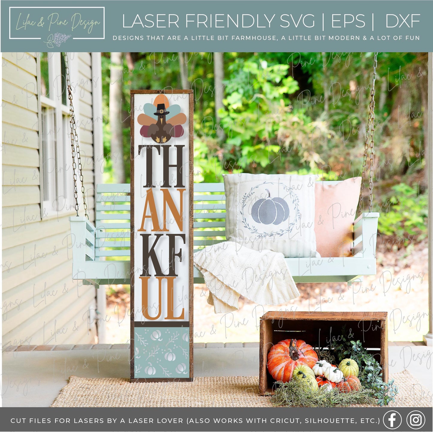 Fall Porch Leaner Bundle - Volume 3, laser cut file, Glowforge SVG