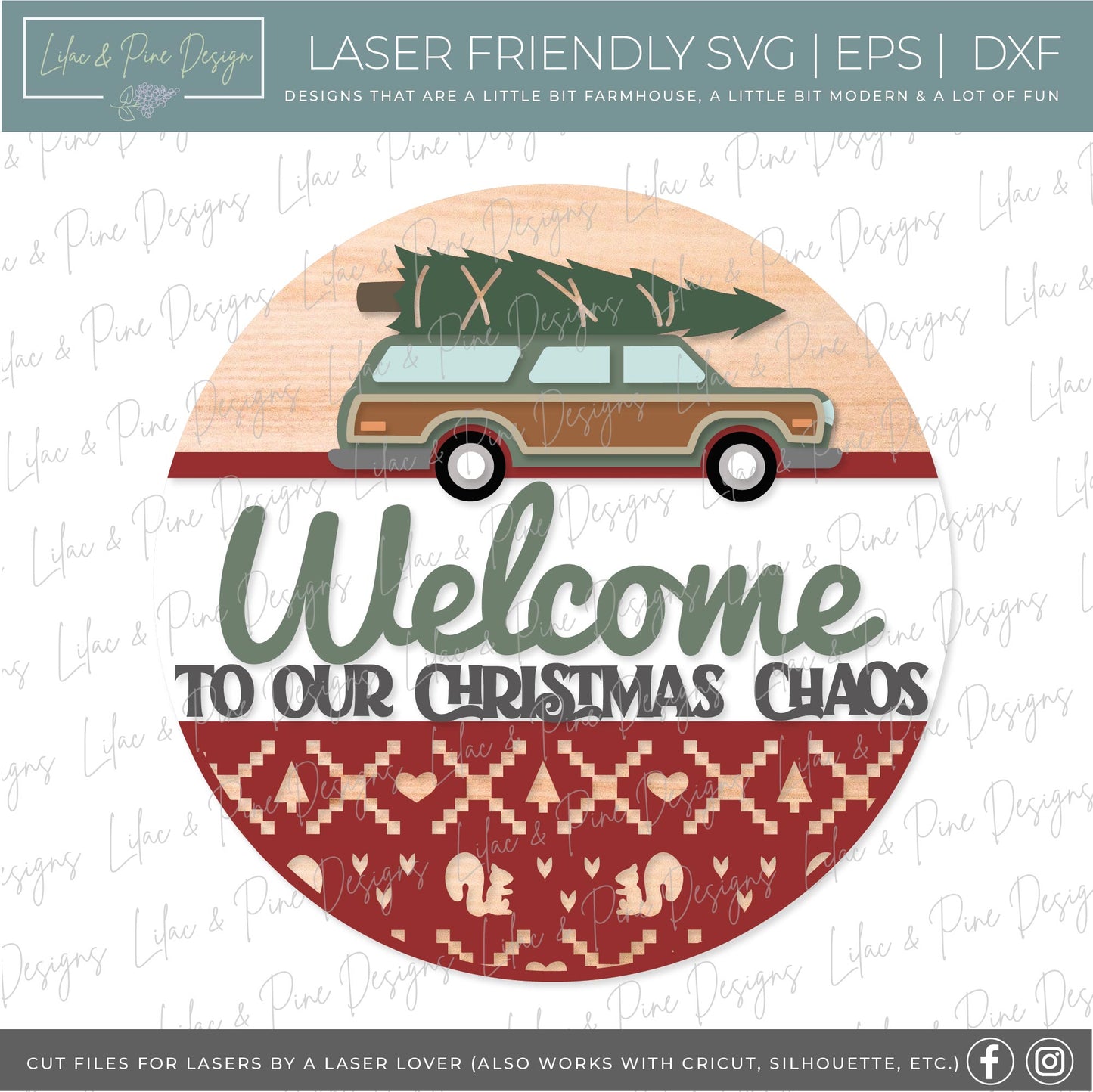 Christmas bundle Volume 2, Christmas Welcome Sign Bundle, 25 laser ready Christmas files, Winter Round Door Hanger, Holiday porch decor