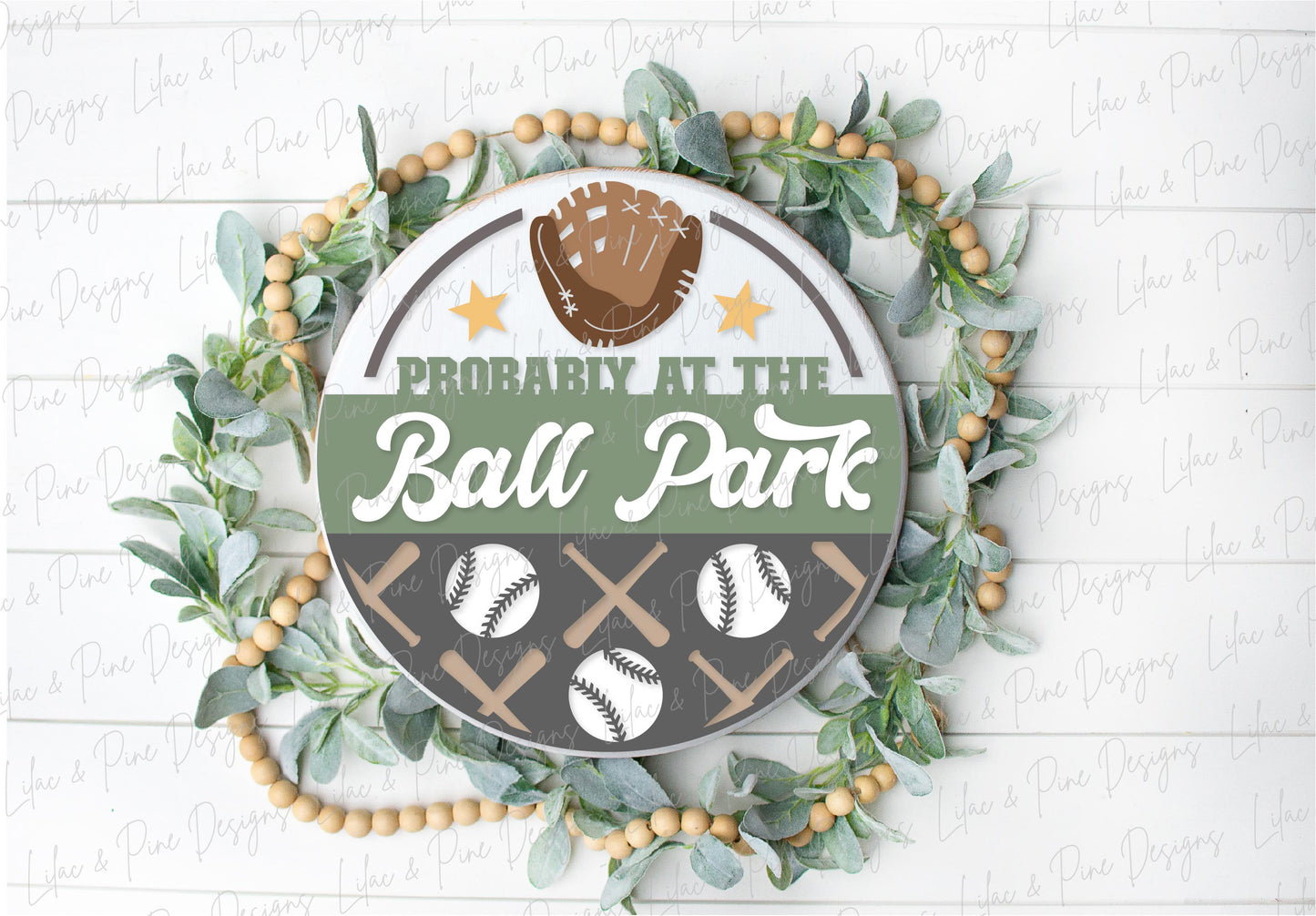 At the Ball Park sign SVG, Baseball welcome sign, Ball park Door hanger SVG, baseball wall art
