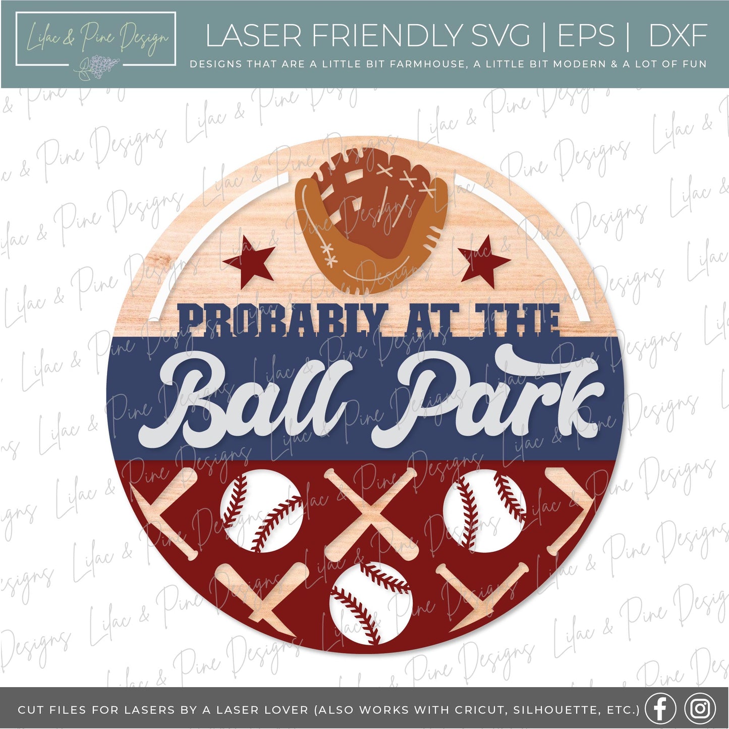 At the Ball Park sign SVG, Baseball welcome sign, Ball park Door hanger SVG, baseball wall art