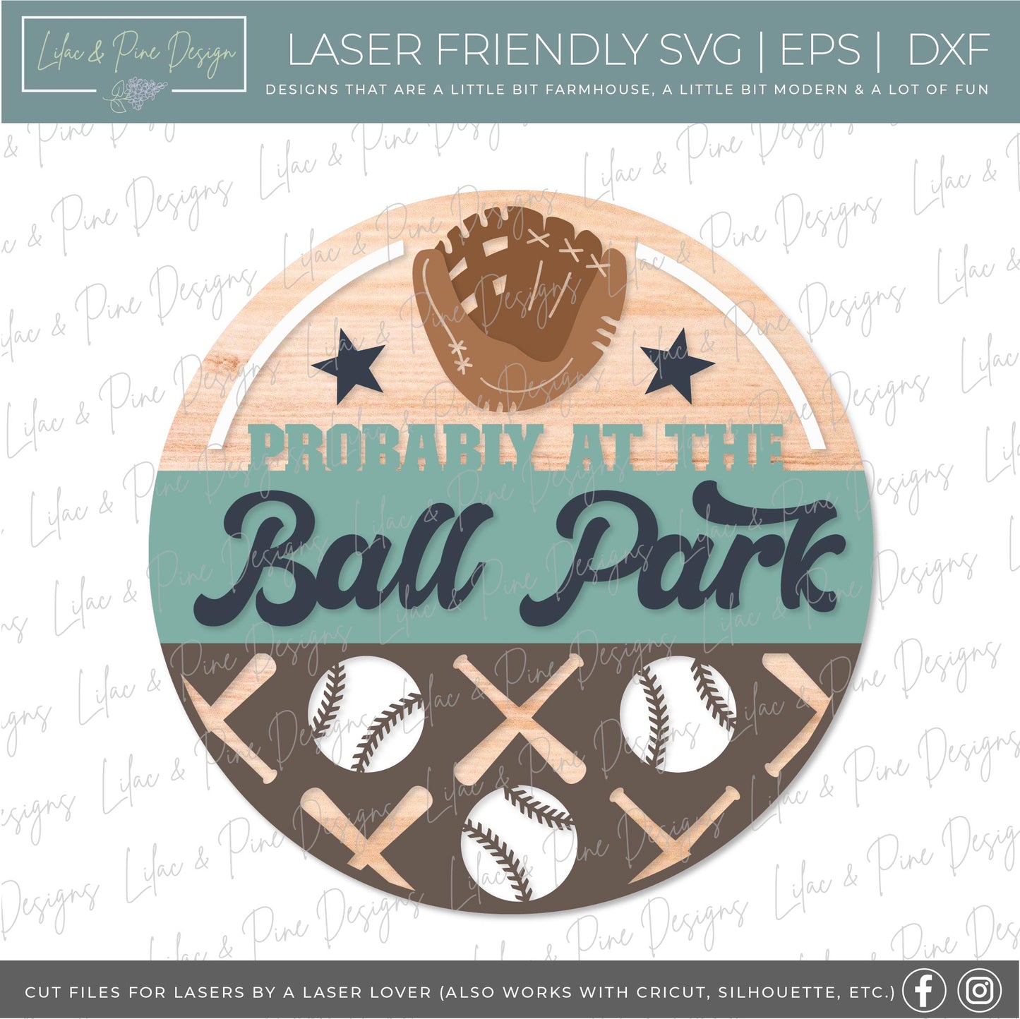 At the Ball Park sign SVG, Baseball welcome sign, Ball park Door hanger SVG, baseball wall art