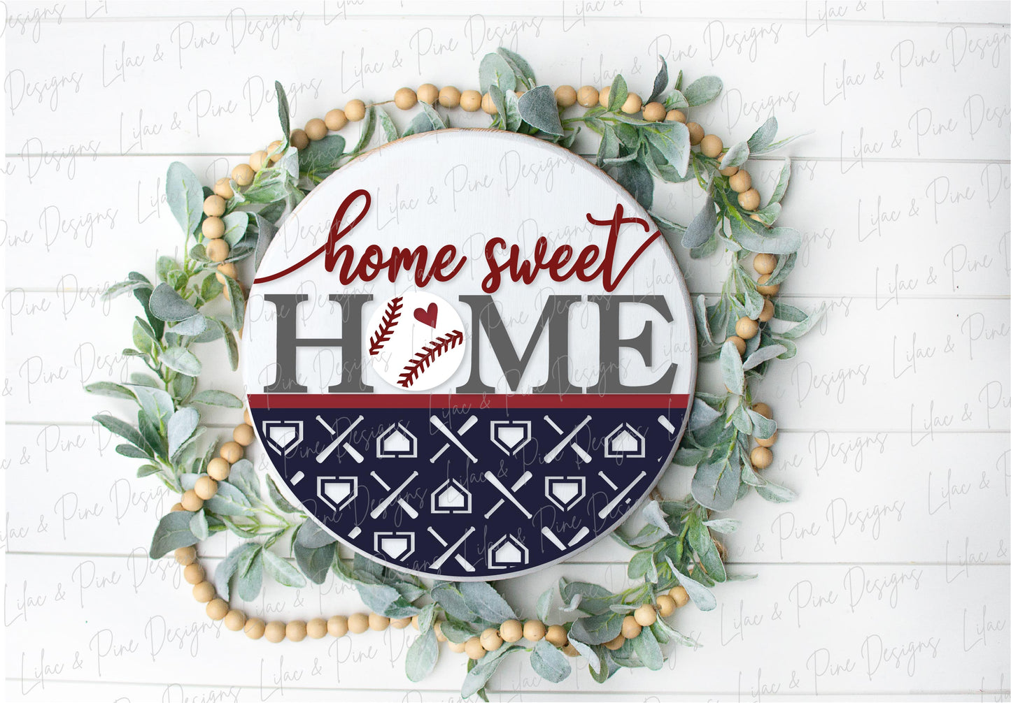 Baseball Door Hanger, Home Sweet Home Welcome SVG, Baseball mom sign SVG, Glowforge SVG, laser cut file