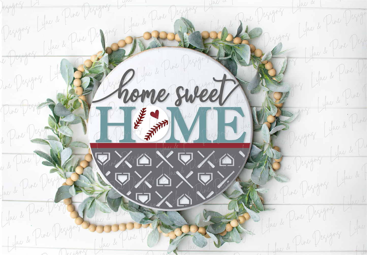 Baseball Door Hanger, Home Sweet Home Welcome SVG, Baseball mom sign SVG, Glowforge SVG, laser cut file