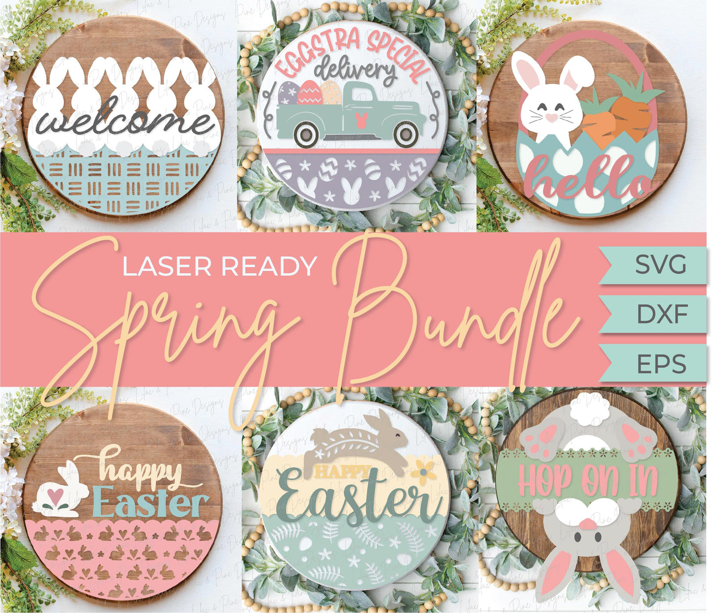 Spring and Easter Door Hanger Bundle - 19 Designs - Volume 3