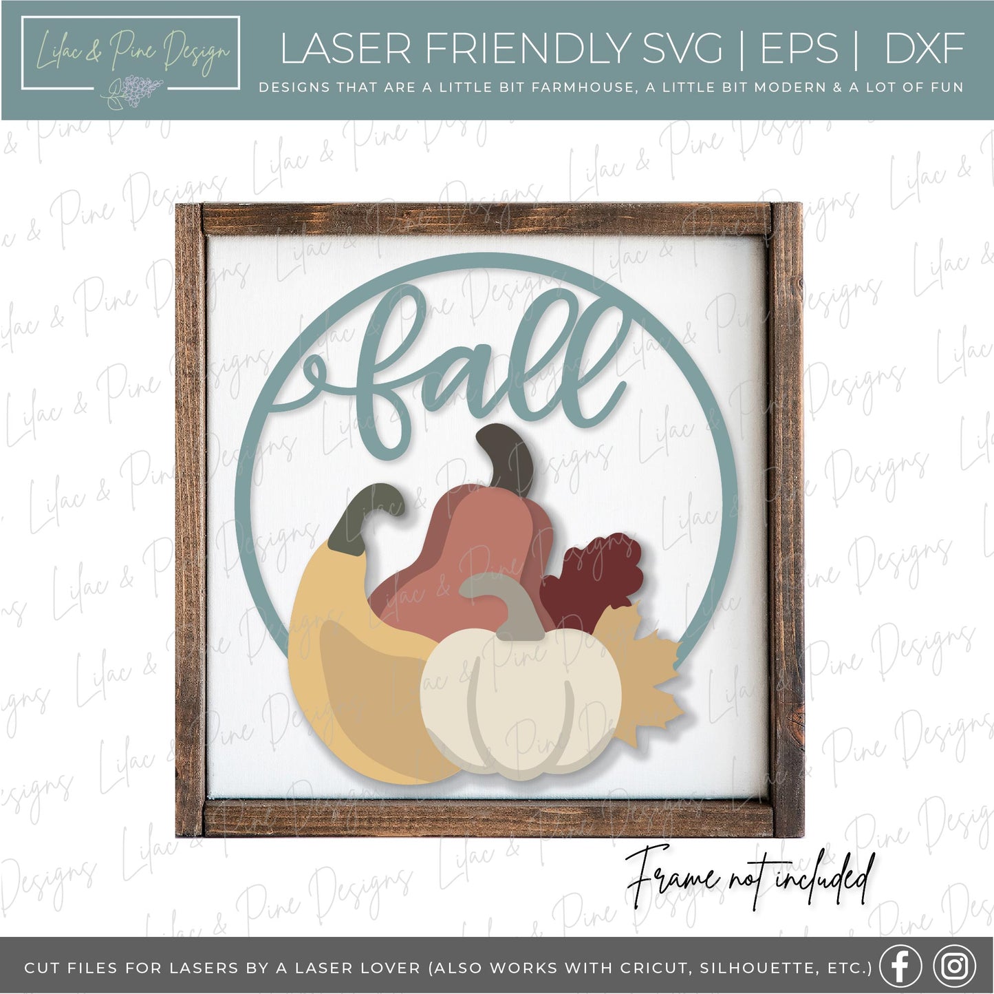 Fall Square and Rectangle Sign Bundle - Volume 3, 19 FILES - Fall SVG bundle, laser SVG file