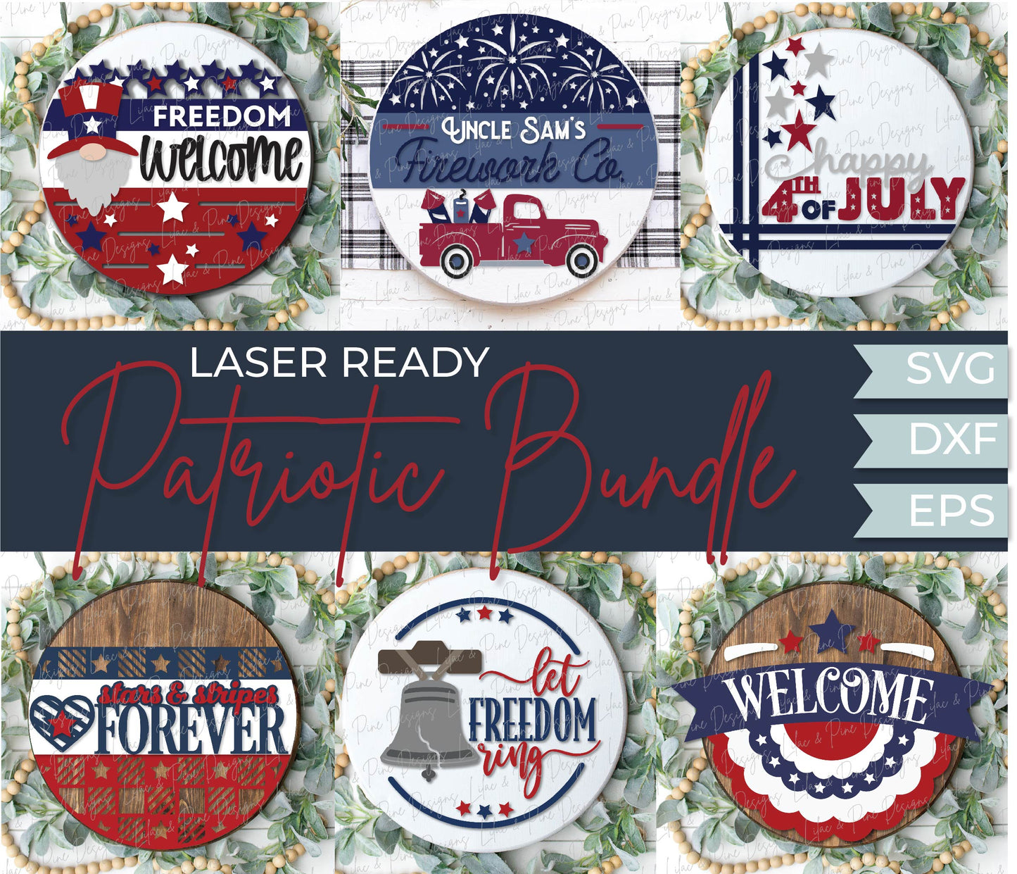 Summer Bundle - Volume 1, 48 FILES - laser cut files, Glowforge laser files, door hanger SVG