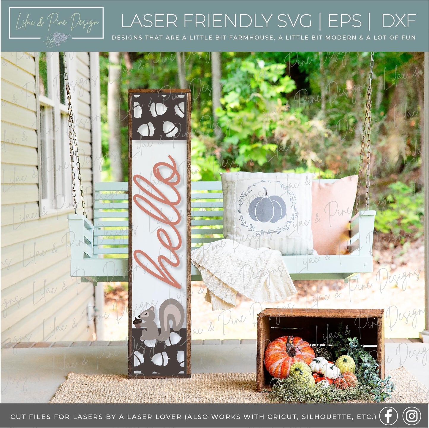 Fall Porch Leaner Bundle - Volume 3, laser cut file, Glowforge SVG