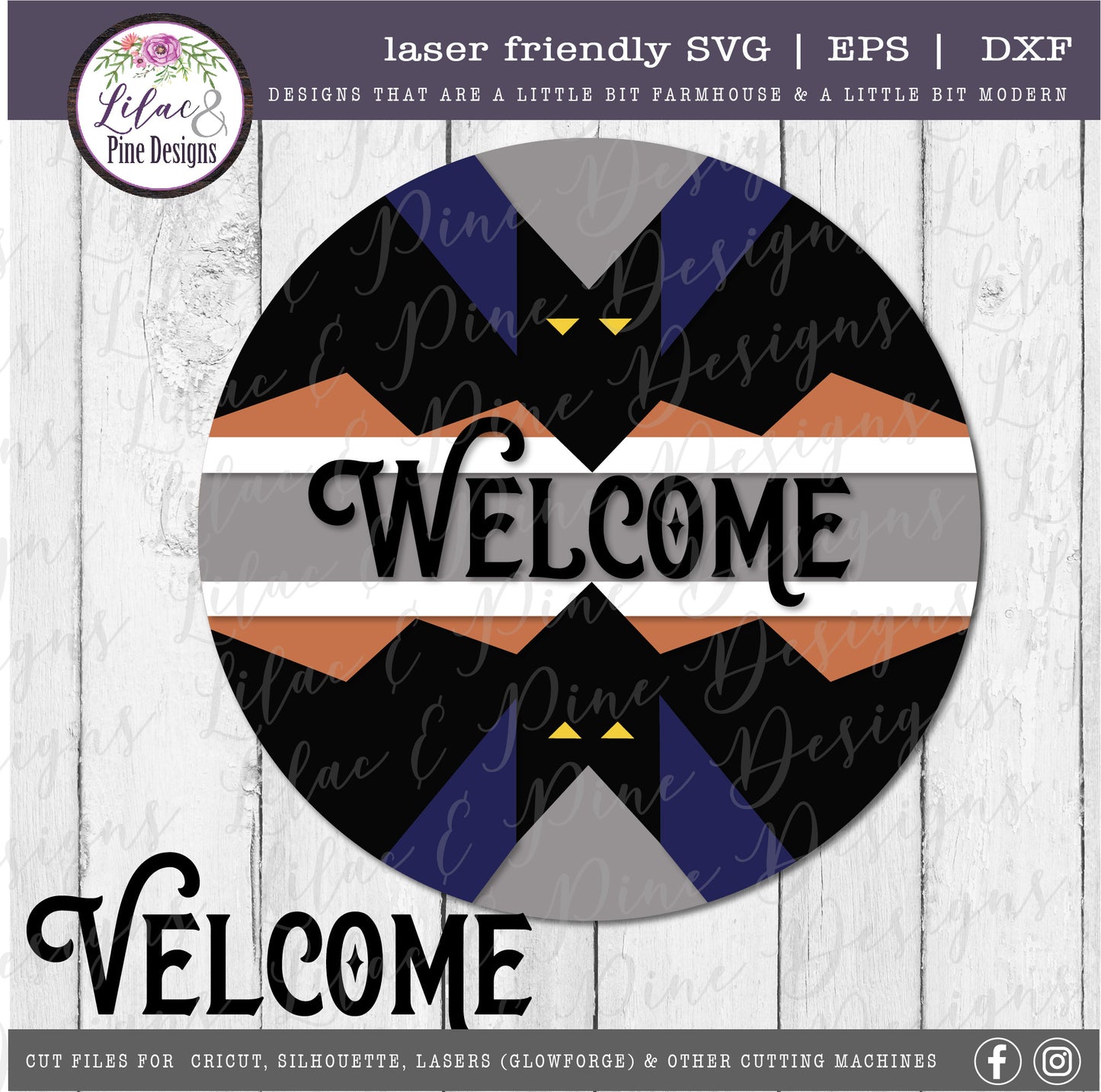 Boho Bat Sign SVG, Halloween Welcome SVG, Spooky SVG, Bat SVG, Door Round, Happy Halloween SVG, Halloween decor, laser cut file, Glowforge SVG