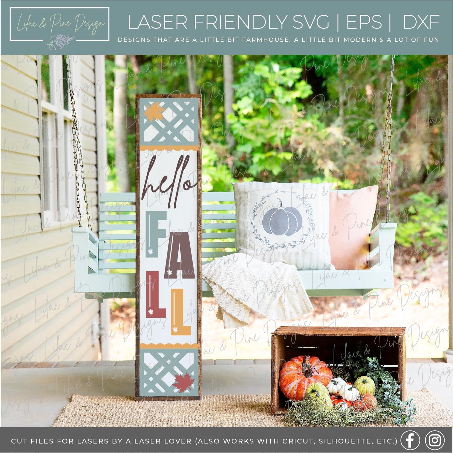Fall Porch Leaner Bundle - Volume 3, laser cut file, Glowforge SVG