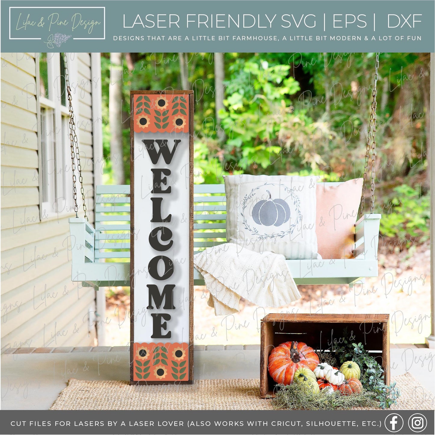 Fall Porch Leaner Bundle - Volume 3, laser cut file, Glowforge SVG
