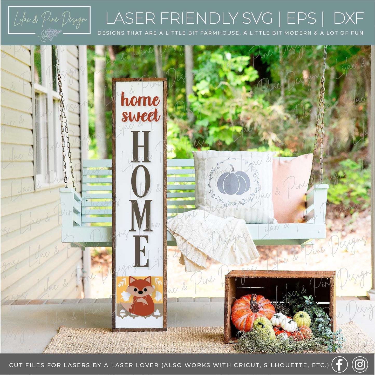 Fall Porch Leaner Bundle - Volume 3, laser cut file, Glowforge SVG