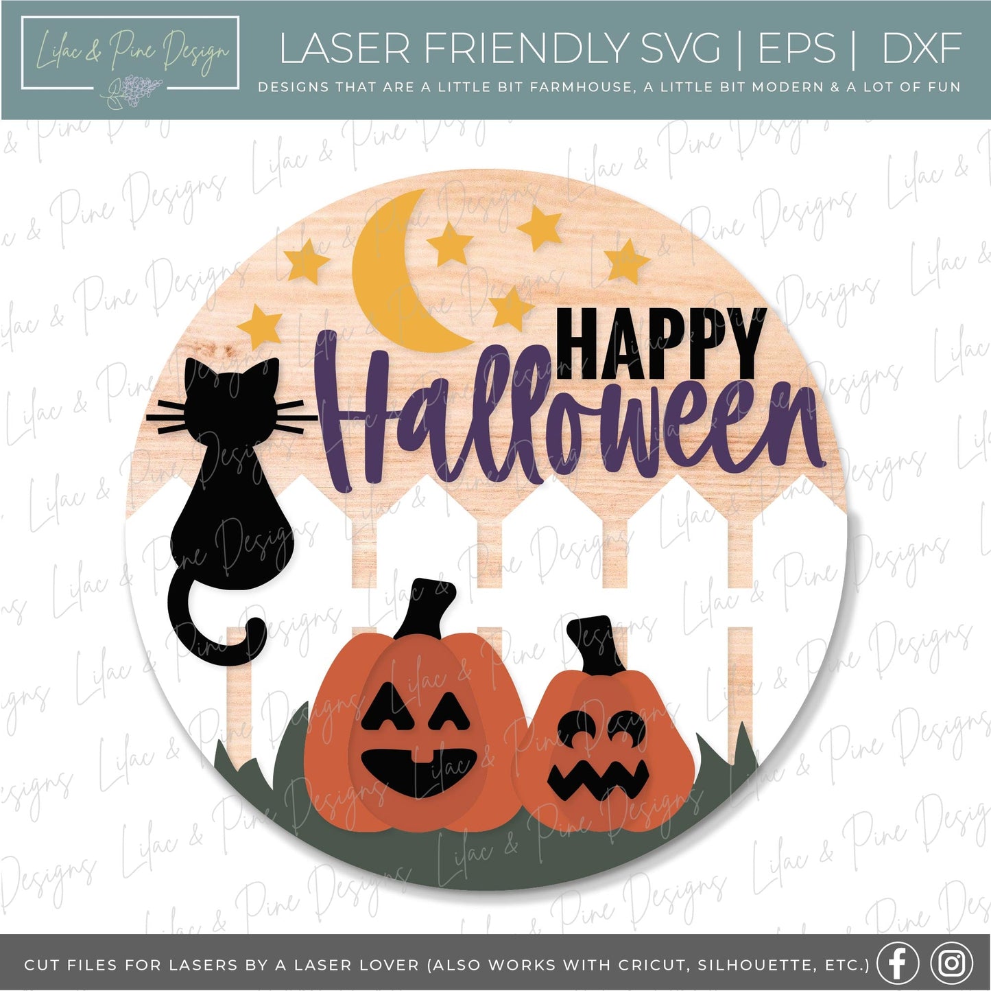 Halloween Round Door Hanger Bundle - volume 3, 19 FILES - laser cut file, Glowforge SVG, Halloween welcome signs