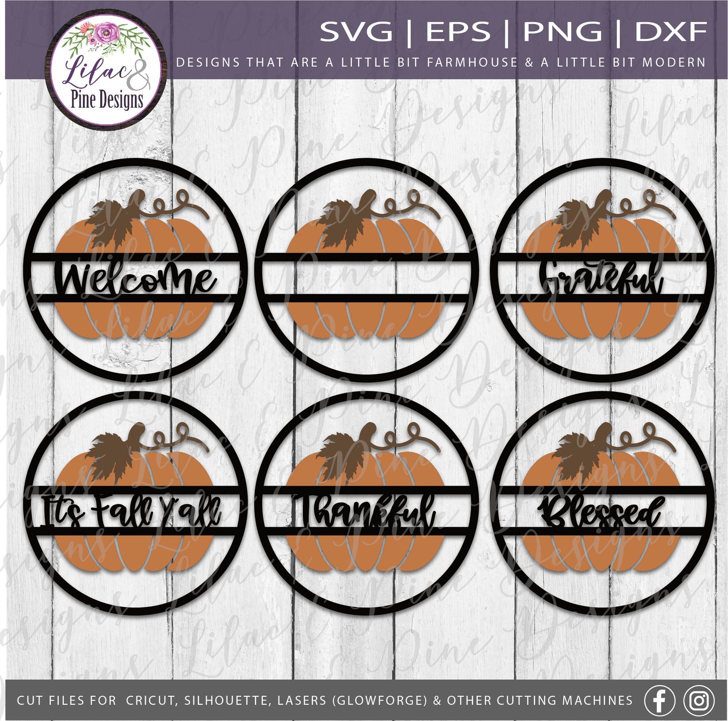 Pumpkin door hanger bundle, Fall sign bundle Svg, Pumpkin sign bundle SVG, Fall Modern Farmhouse decor, fall door hanger SVG, laser cut file