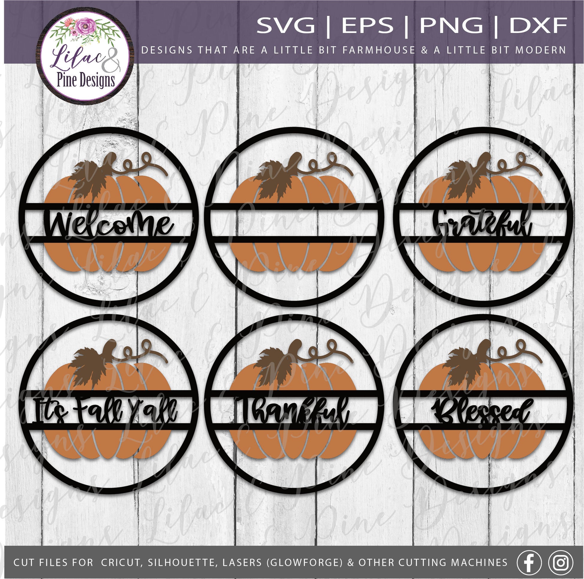 Pumpkin door hanger bundle, Fall sign bundle Svg, Pumpkin sign bundle SVG, Fall Modern Farmhouse decor, fall door hanger SVG, laser cut file