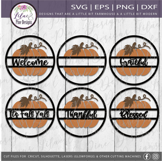 Pumpkin door hanger bundle, Fall sign bundle Svg, Pumpkin sign bundle SVG, Fall Modern Farmhouse decor, fall door hanger SVG, laser cut file
