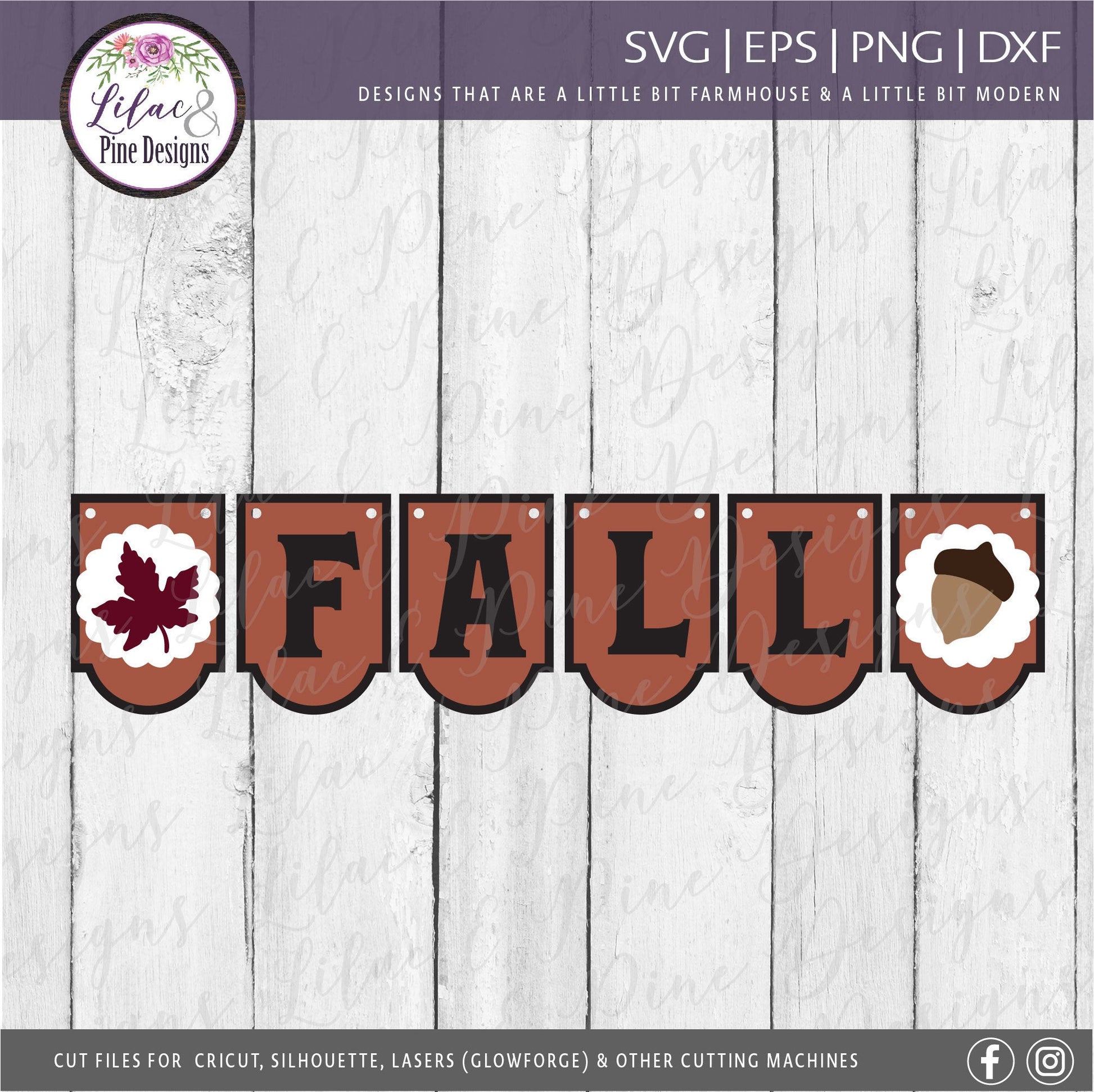 Fall SVG, Fall Banner SVG, Fall Bunting SVG, Fall Decor Svg, Modern Farmhouse, Glowforge files, banner file, laser cut file, mantle decor