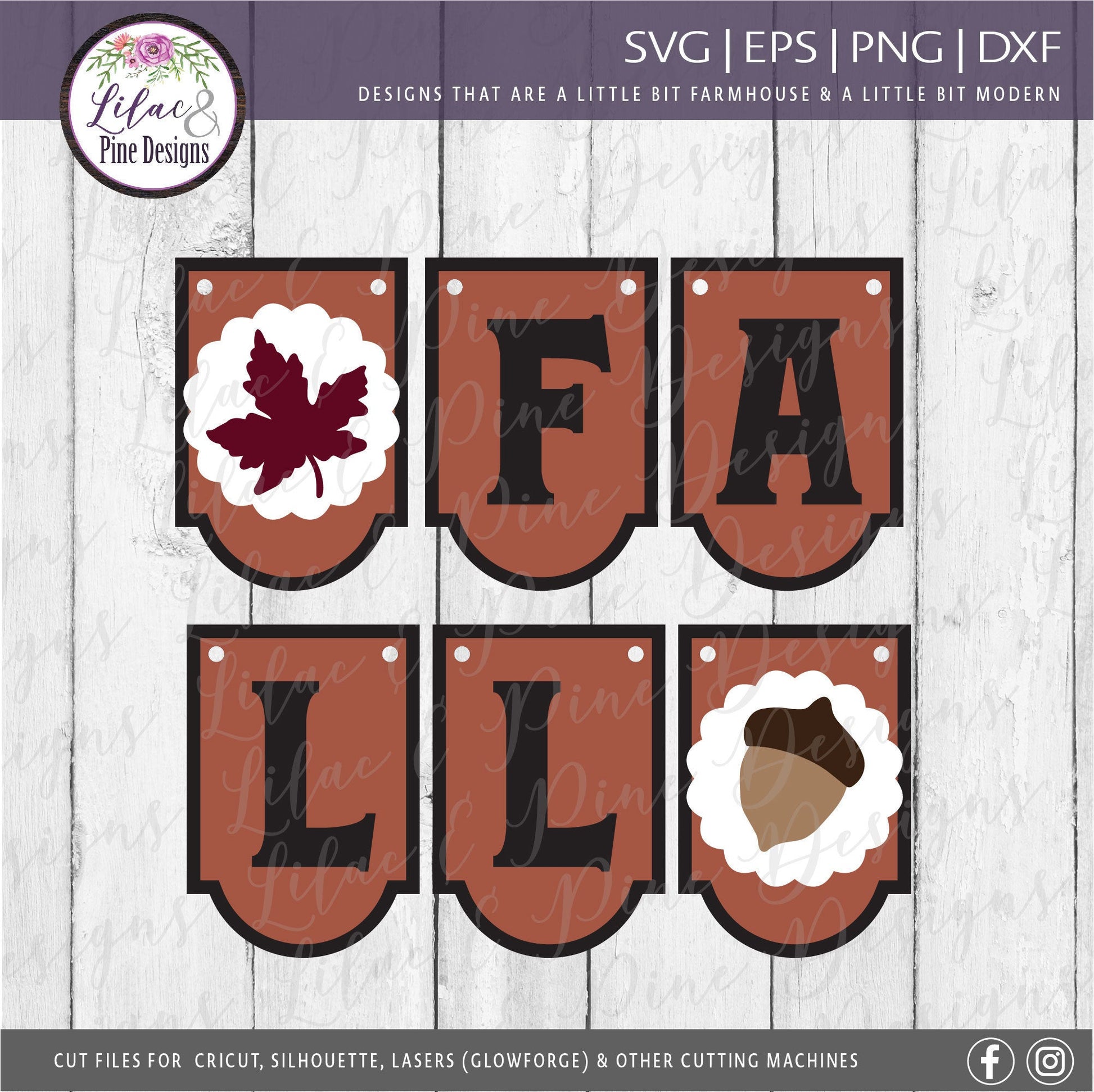 Fall SVG, Fall Banner SVG, Fall Bunting SVG, Fall Decor Svg, Modern Farmhouse, Glowforge files, banner file, laser cut file, mantle decor