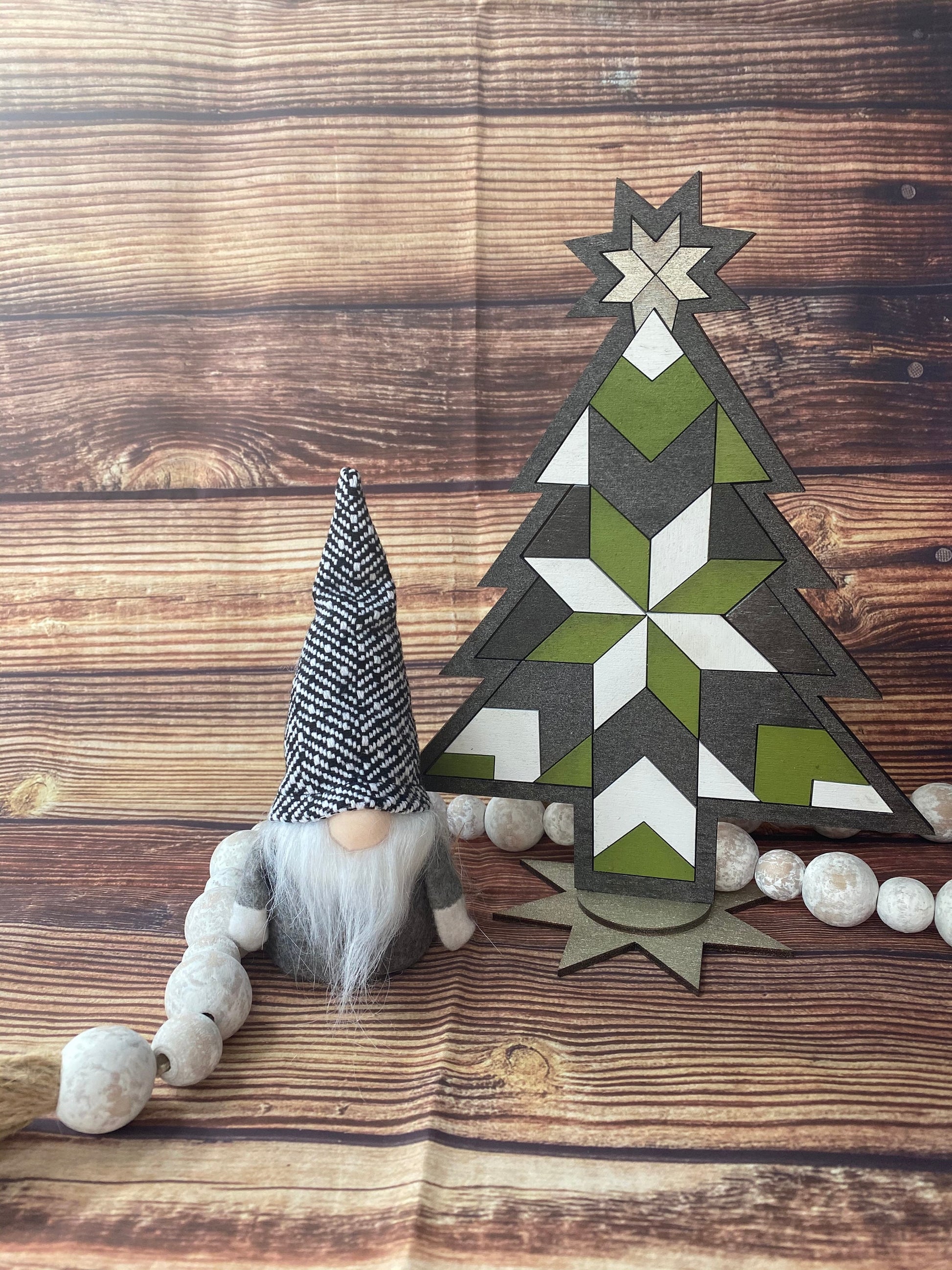 Barn quilt Christmas tree SVG, Christmas tree SVG, mosaic Christmas Tree SVG, holiday decor Svg, Standing Tree Svg, Glowforge laser file