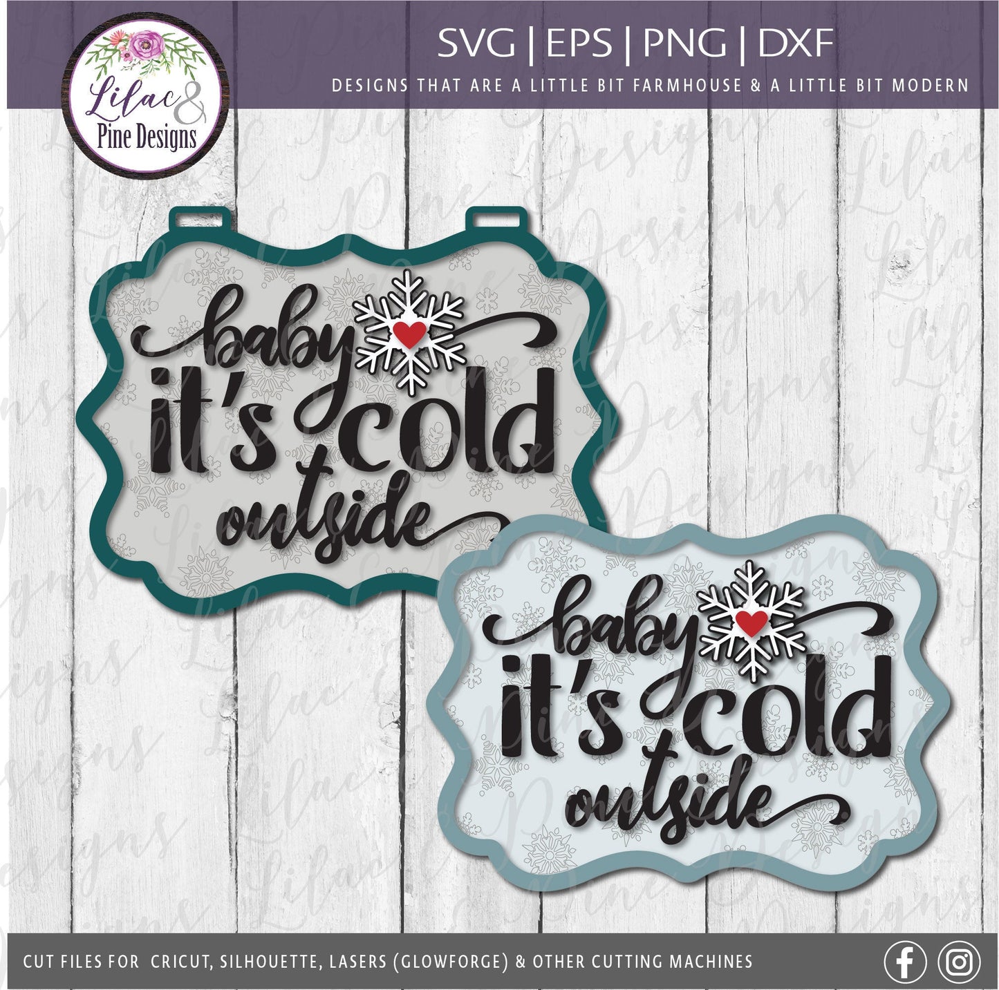 Baby Its Cold Outside SVG, Christmas sign set Svg, Snowflake cut file, Winter sign, Christmas, Holiday decor, laser cut file, Glowforge SVG