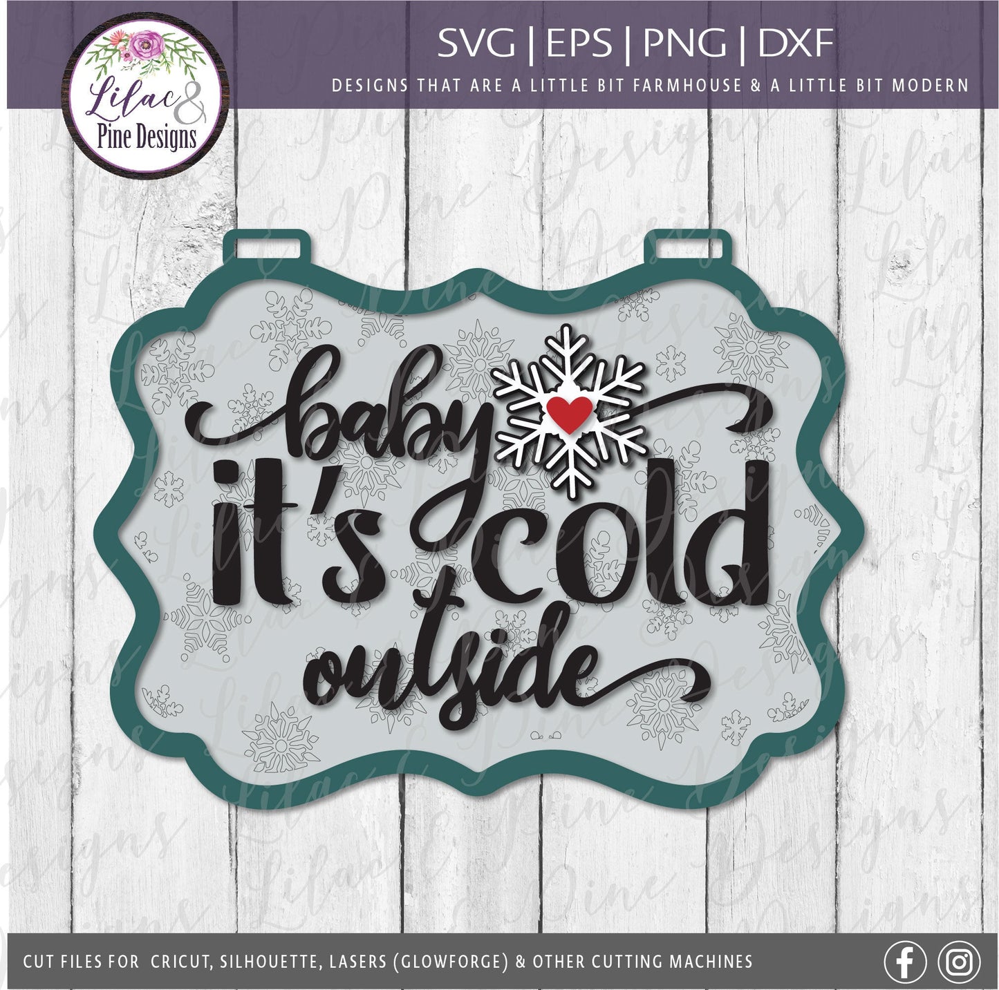 Baby Its Cold Outside SVG, Christmas sign set Svg, Snowflake cut file, Winter sign, Christmas, Holiday decor, laser cut file, Glowforge SVG