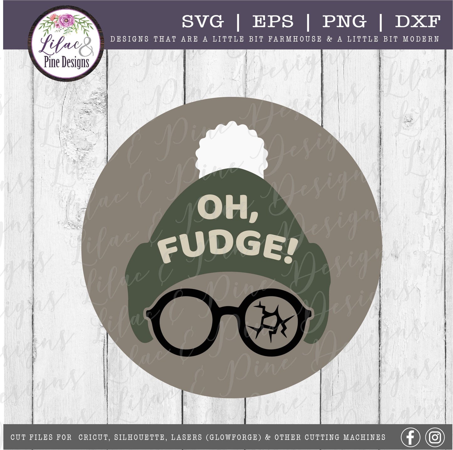Oh Fudge Christmas Story SVG, Funny Christmas SVG, farmhouse Christmas wall decor SVG, wood round sign, files for Glowforge, laser cut file