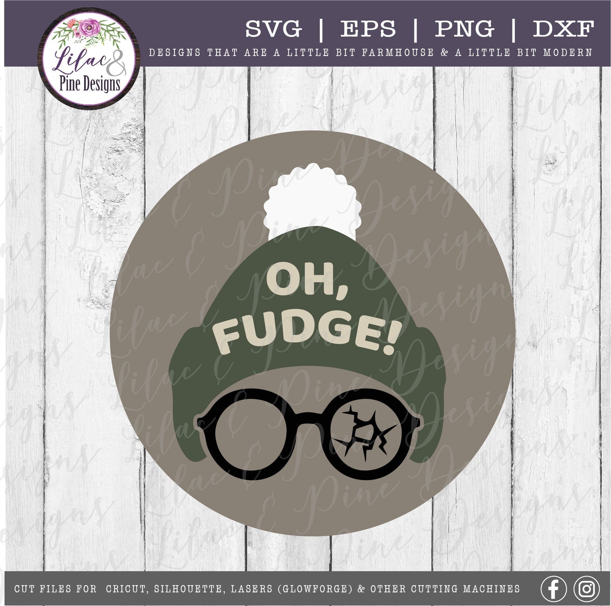 Oh Fudge Christmas Story SVG, Funny Christmas SVG, farmhouse Christmas wall decor SVG, wood round sign, files for Glowforge, laser cut file