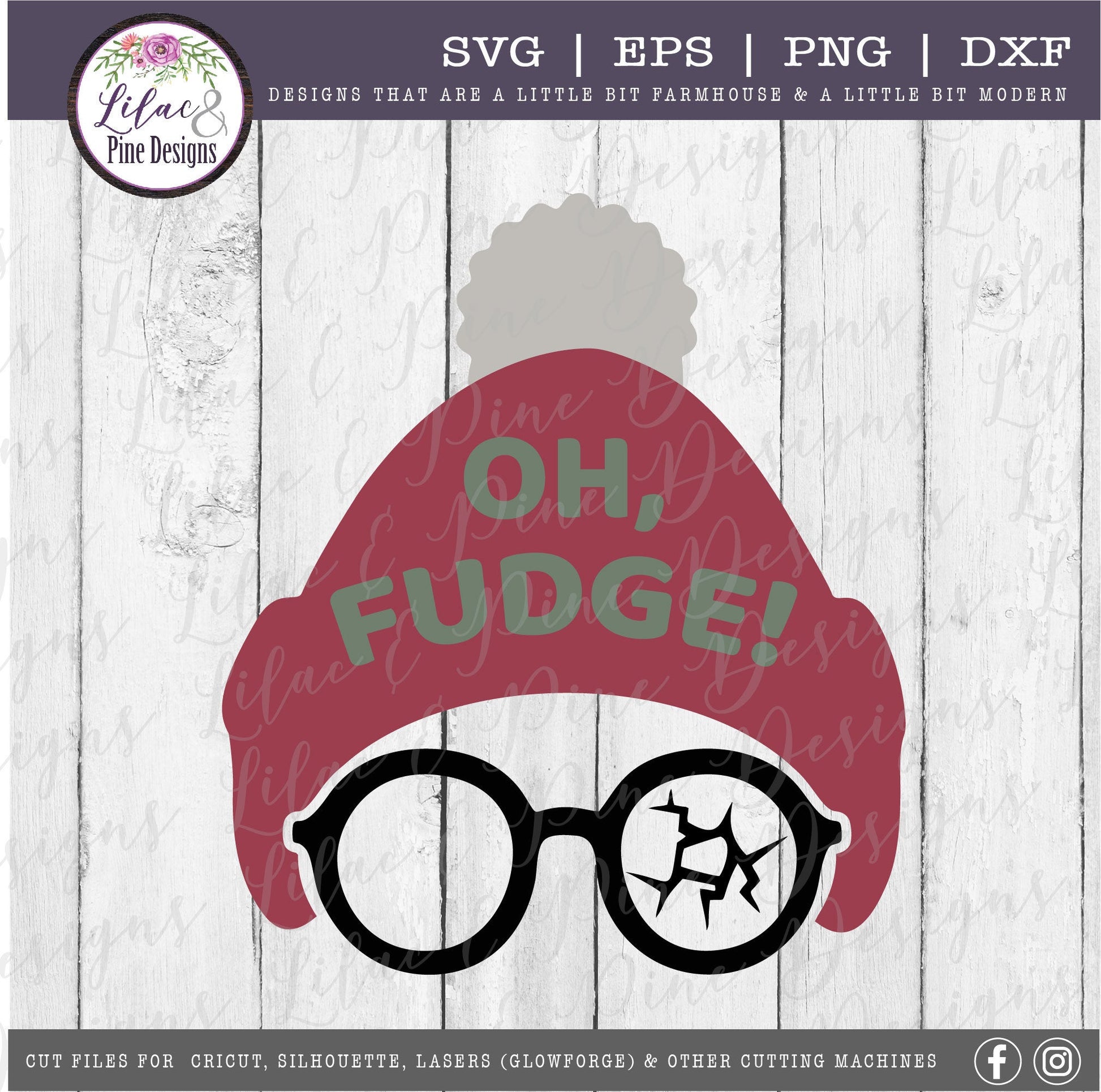 Oh Fudge Christmas Story SVG, Funny Christmas SVG, farmhouse Christmas wall decor SVG, wood round sign, files for Glowforge, laser cut file